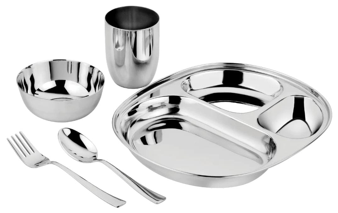 Ahimsa Stainless Steel Mindful Mealtime Set - Classic - CHI-108-CLA