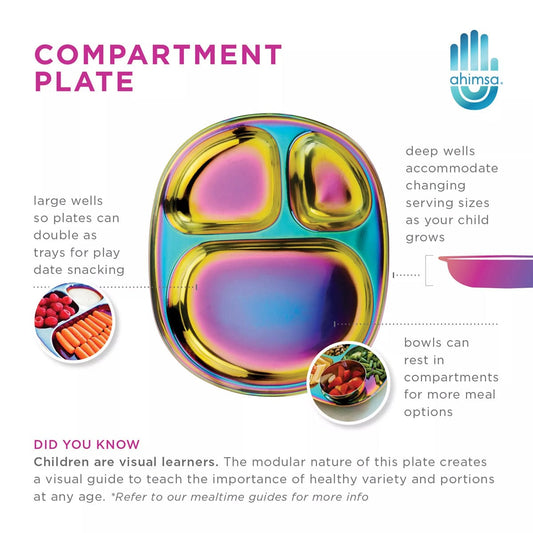 Ahimsa Stainless Steel Mindful Mealtime Set - Iridescent Blue - CHI-108-BLU