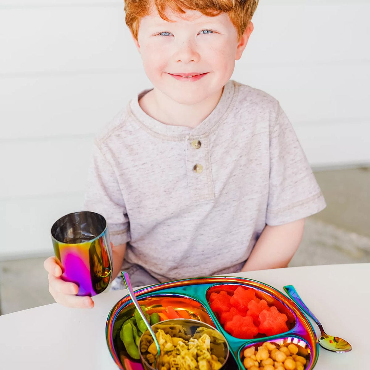 Ahimsa Stainless Steel Mindful Mealtime Set - Rainbow - CHI-108-RNB