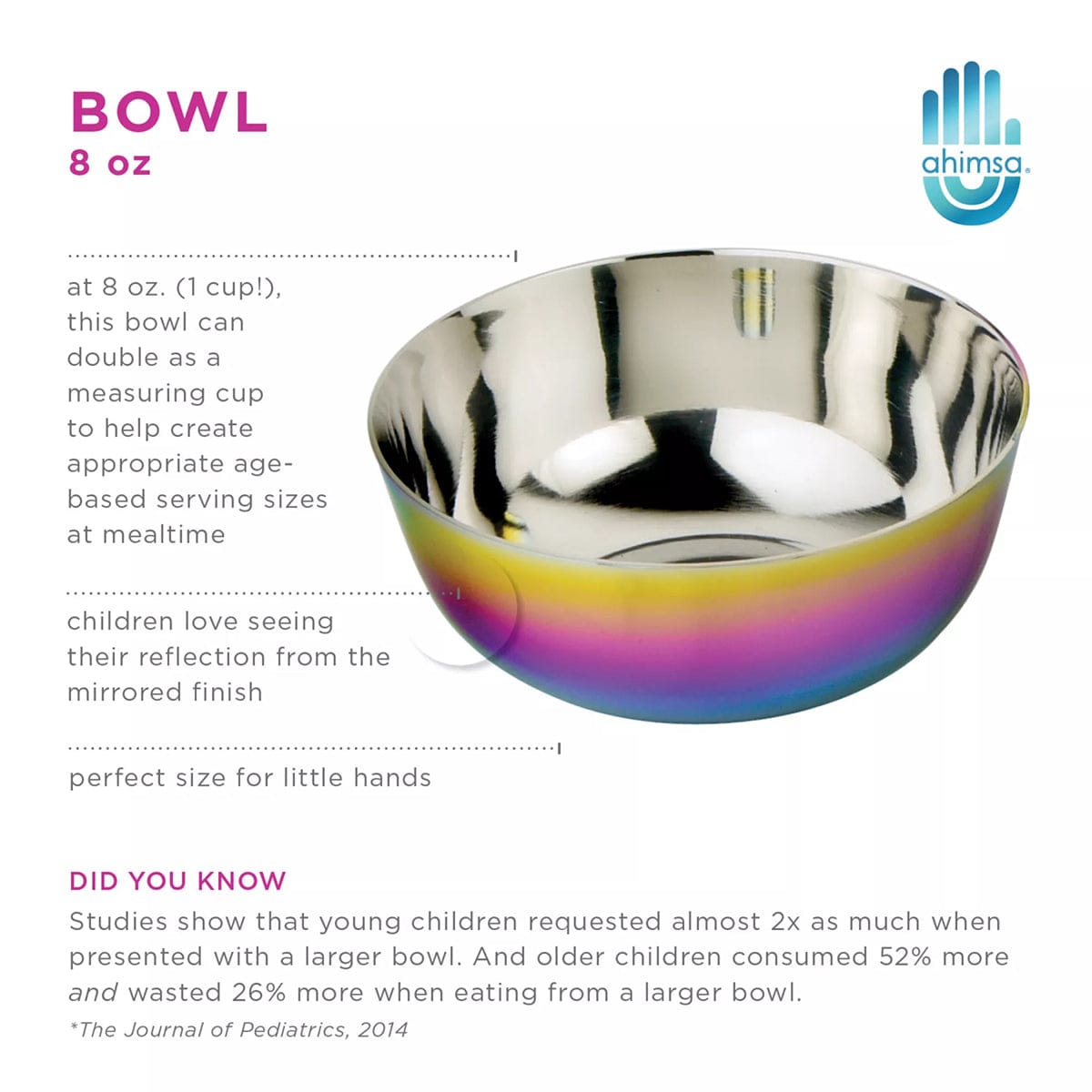 Ahimsa Stainless Steel Mindful Mealtime Set - Rainbow - CHI-108-RNB