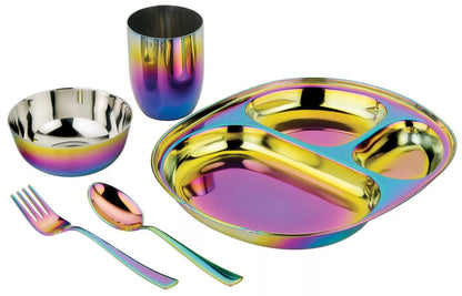 Ahimsa Stainless Steel Mindful Mealtime Set - Rainbow - CHI-108-RNB