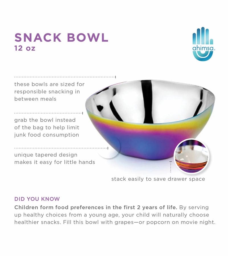 Ahimsa Stainless Steel Smart Snacking Bowls (Set of 4) - Classic - SBWL-108-CLA