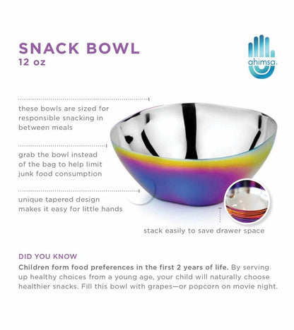Ahimsa Stainless Steel Smart Snacking Bowls (Set of 4) - Classic - SBWL-108-CLA