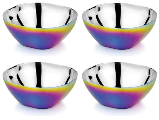 Ahimsa Stainless Steel Smart Snacking Bowls (Set of 4) - Rainbow - SBWL-108-RNB