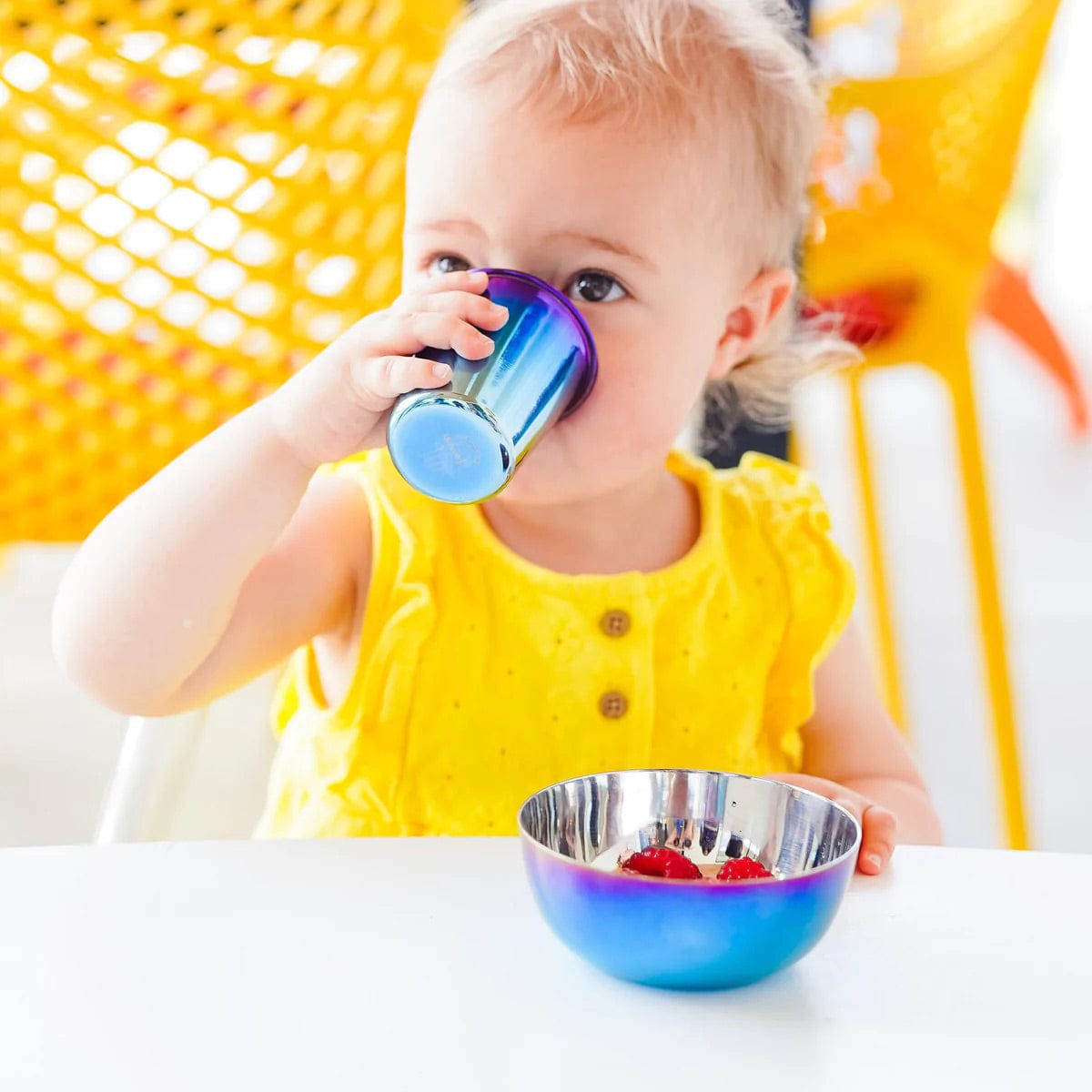 Ahimsa Stainless Steel Starting Solids Infant Set - Iridescent Blue - INF-108-BLU
