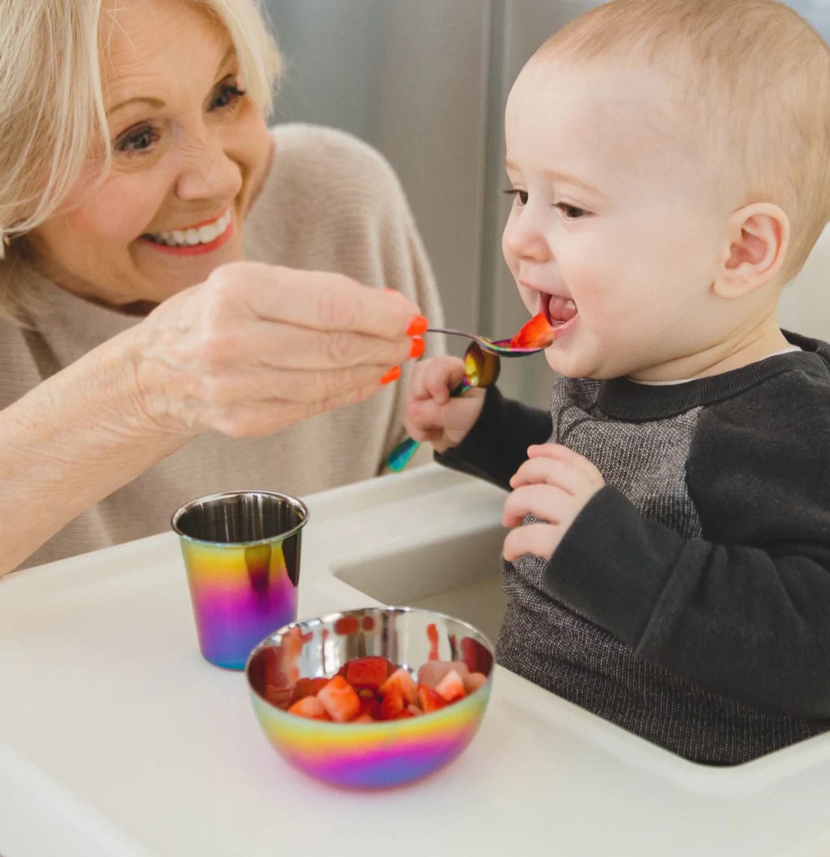 Ahimsa Stainless Steel Starting Solids Infant Set - Rainbow - INF-108-RNB