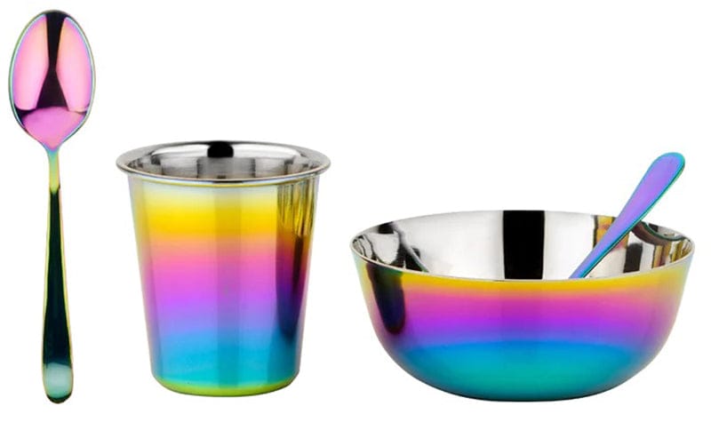 Ahimsa Stainless Steel Starting Solids Infant Set - Rainbow - INF-108-RNB