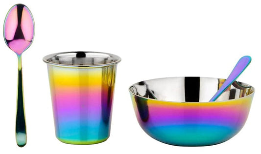 Ahimsa Stainless Steel Starting Solids Infant Set - Rainbow - INF-108-RNB