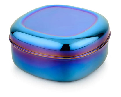 Ahimsa The Square Stainless Steel Food Container - Iridescent Blue - SQ30-300-BLU