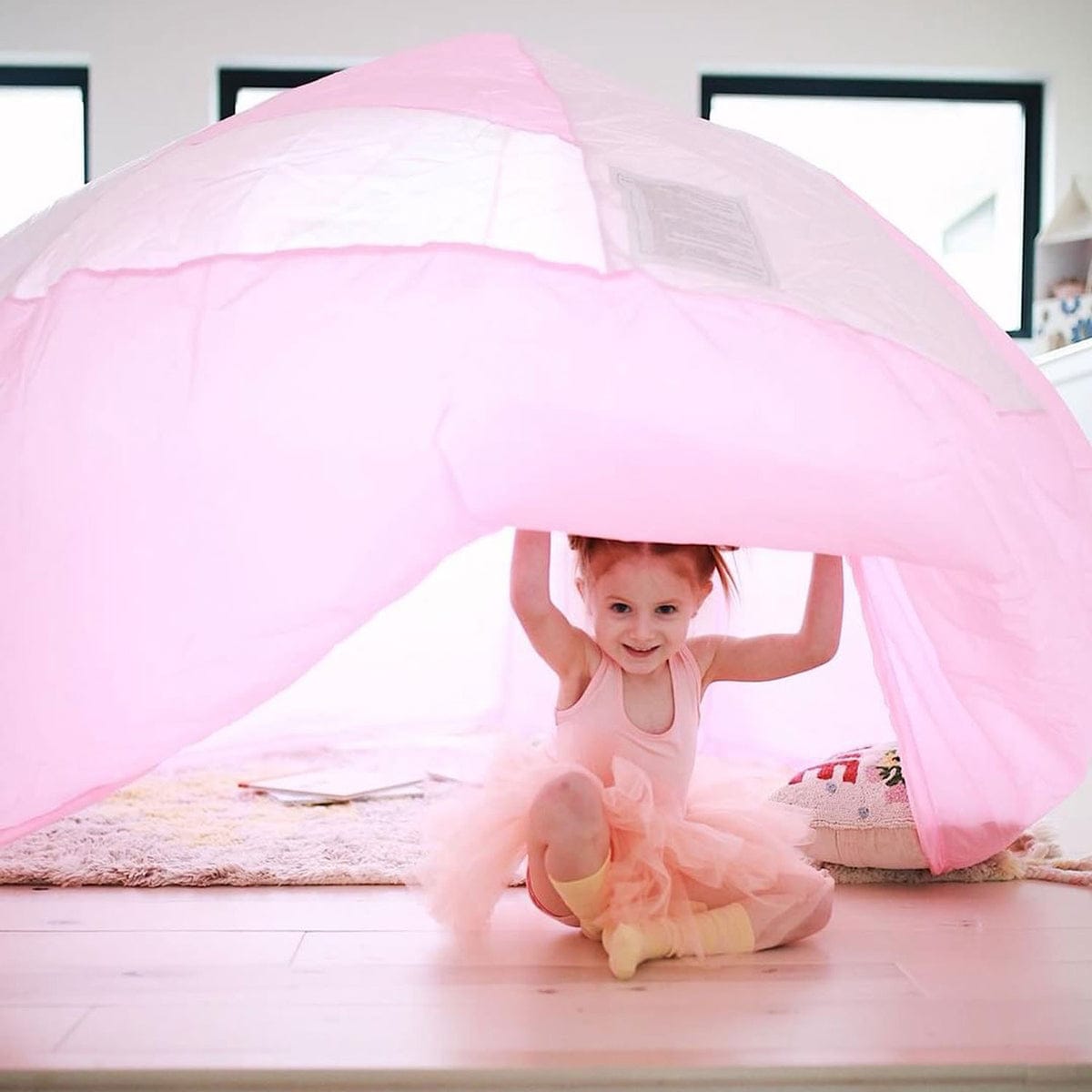 Airfort Inflatable Fort for Kids Pink and White - RETAIL-PINK
