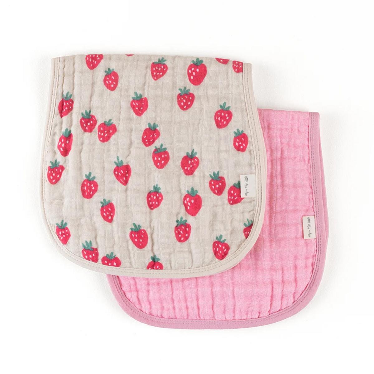 Itzy Ritzy Itzy Burp Cloths 2-Pack Muslin Burp Cloths - Strawberries & Cream - 807351723