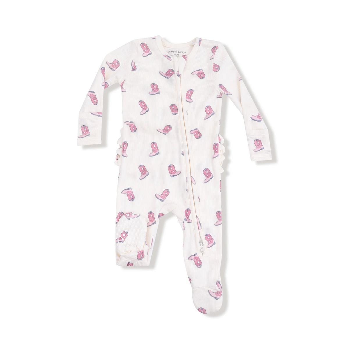 Angel Dear 2 Way Zipper Ruffle Back Footie - 653-F25-PCB1