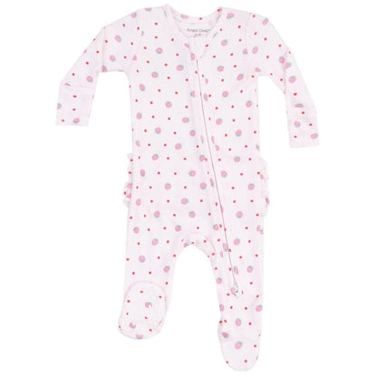 Angel Dear 2 Way Zipper Ruffle Back Footie - 653-S25-SSD-3-6M