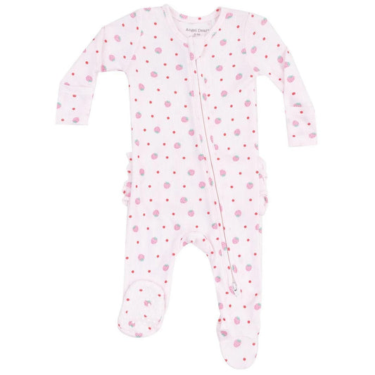 Angel Dear 2 Way Zipper Ruffle Back Footie - 653-S25-SSD-3-6M