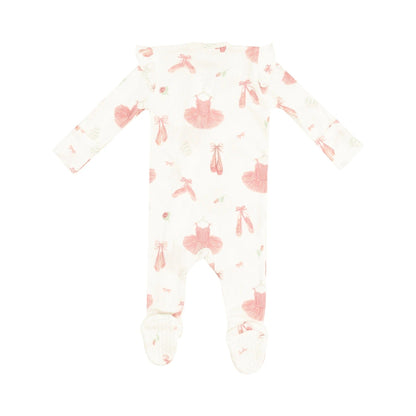 Angel Dear 2 Way Zipper  Ruffle Sleeves Footie -