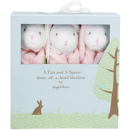 Angel Dear A Pair & A Spare Blankies - Pink Bunny