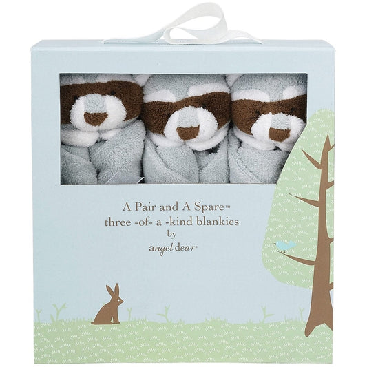 Angel Dear A Pair & A Spare Blankies - Racoon - 1147S
