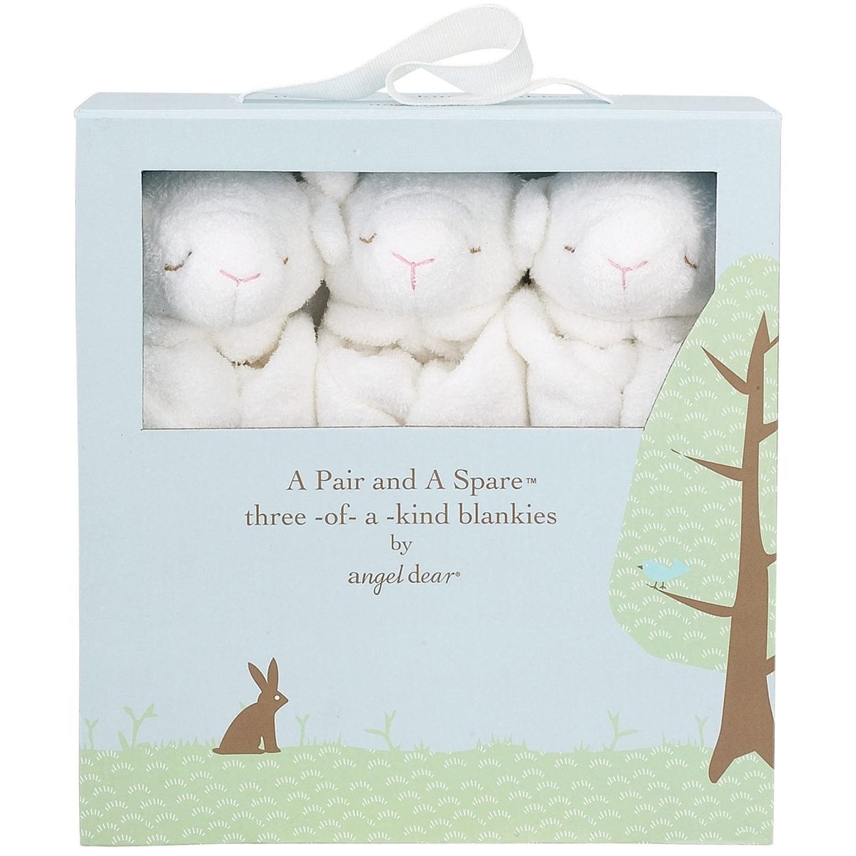 Angel Dear A Pair & A Spare Blankies - White Lamb