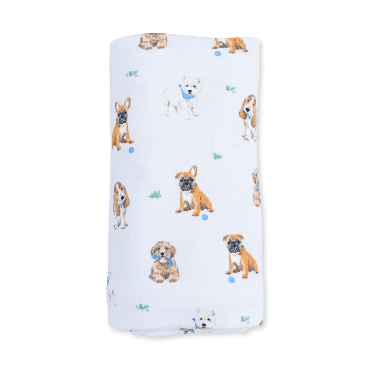 Angel Dear Bestie Dogs Blue Swaddle Blanket