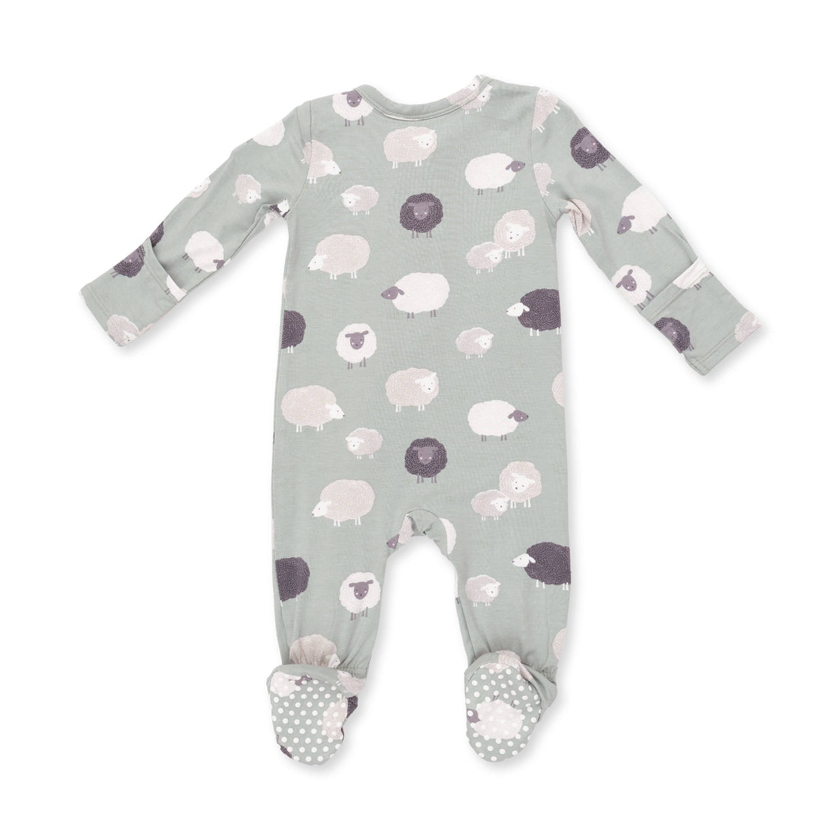 Angel Dear Black Sheep 2 Way Zipper Footie, 0-3M