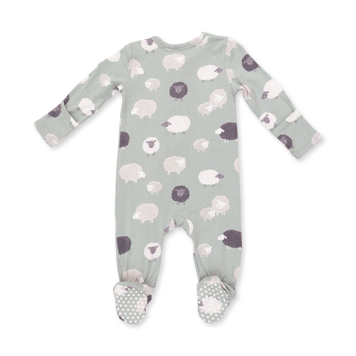 Angel Dear Black Sheep 2 Way Zipper Footie, 3-6M