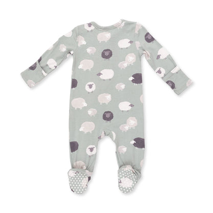 Angel Dear Black Sheep 2 Way Zipper Footie, 3-6M