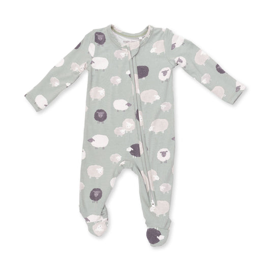Angel Dear Black Sheep 2 Way Zipper Footie, NB