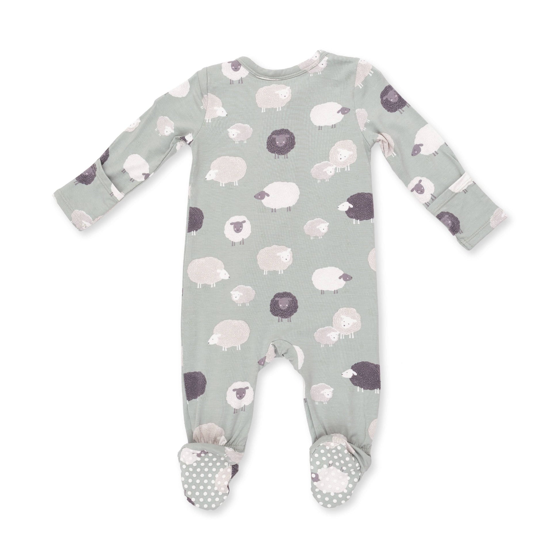 Angel Dear Black Sheep 2 Way Zipper Footie, NB