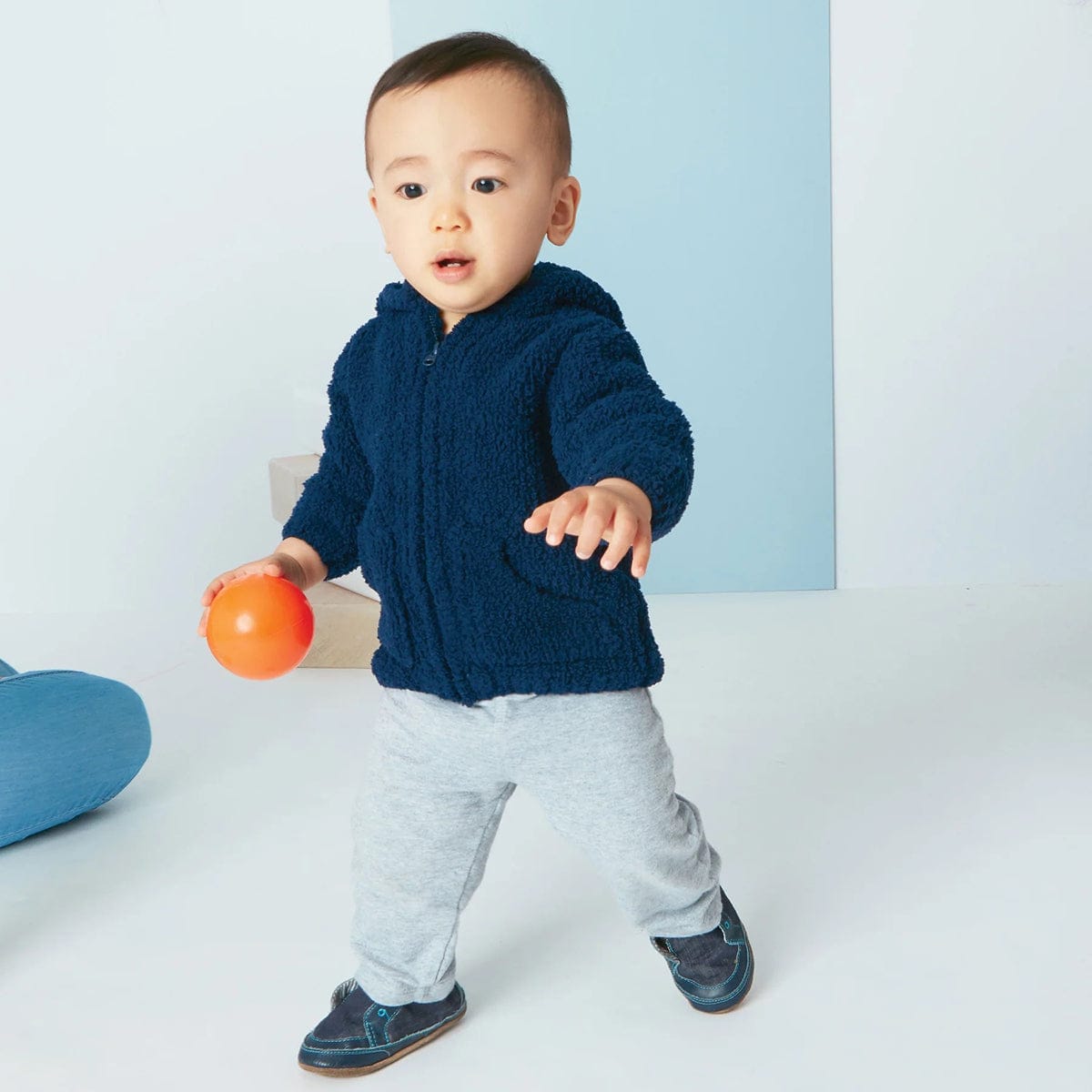 Angel Dear Chenille Hoodie, 6-12 Months - Navy - 5644AD