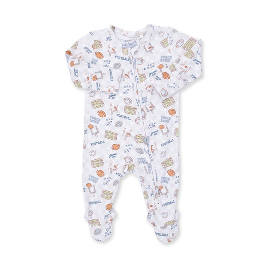 Angel Dear Football Check 2 Way Zipper Footie, 0-3M