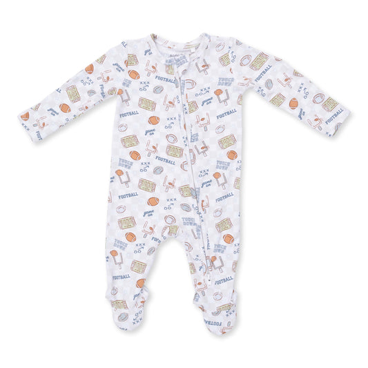Angel Dear Football Check 2 Way Zipper Footie, 0-3M