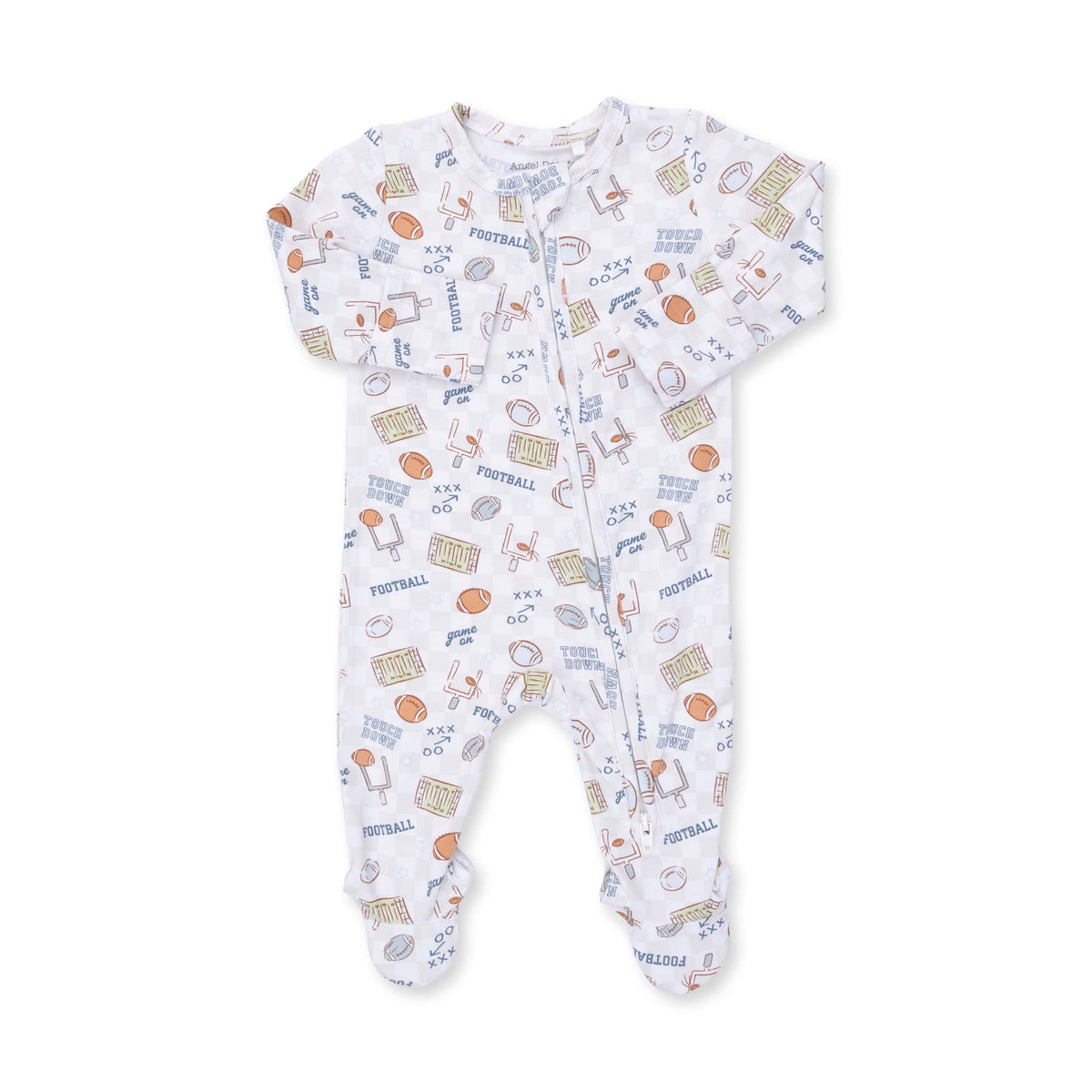Angel Dear Football Check 2 Way Zipper Footie, NB