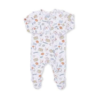 Angel Dear Football Check 2 Way Zipper Footie, NB