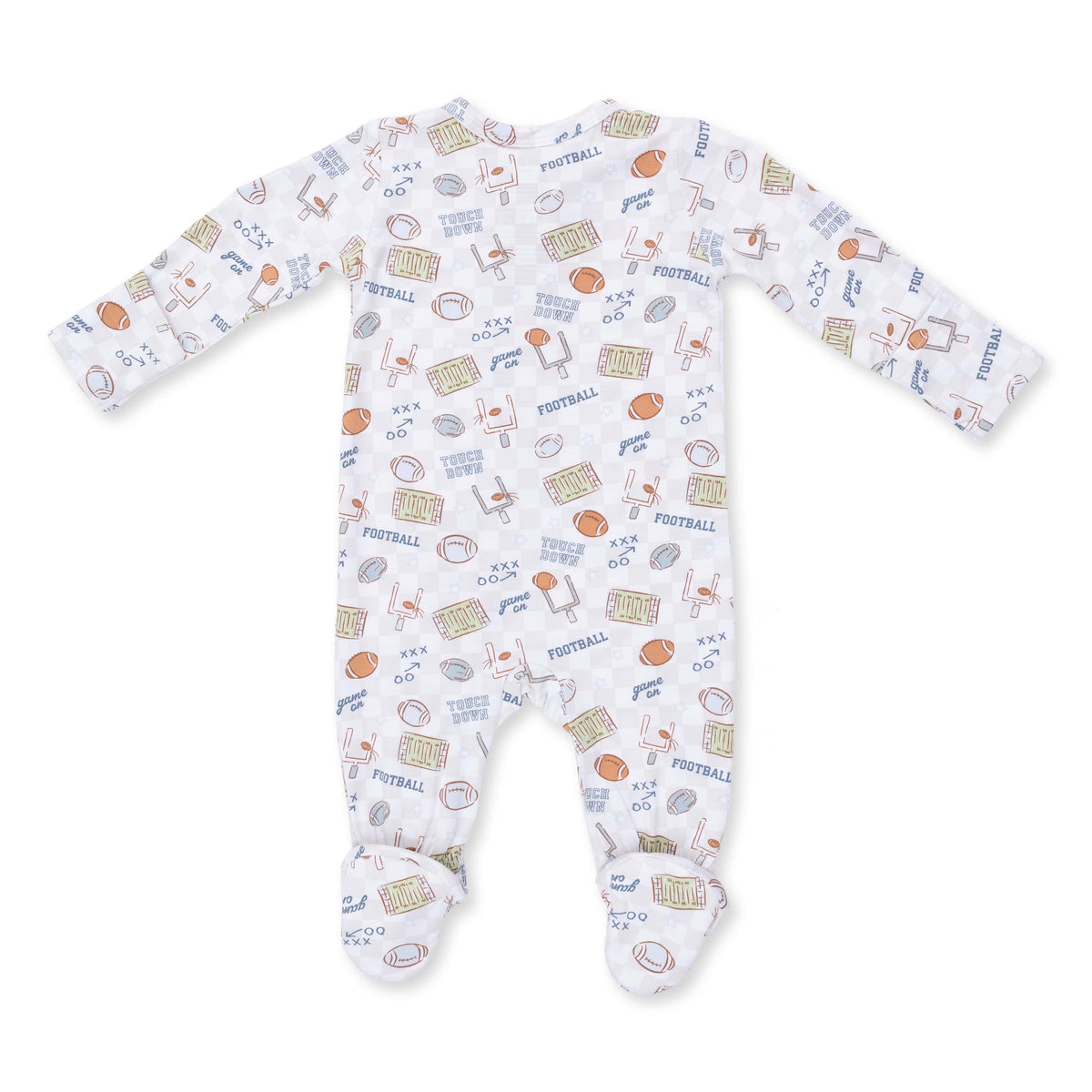 Angel Dear Football Check 2 Way Zipper Footie, NB
