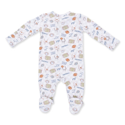 Angel Dear Football Check 2 Way Zipper Footie, NB