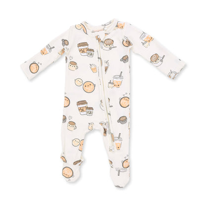 Angel Dear Love You A Latte 2 Way Zipper Footie, 3-6M