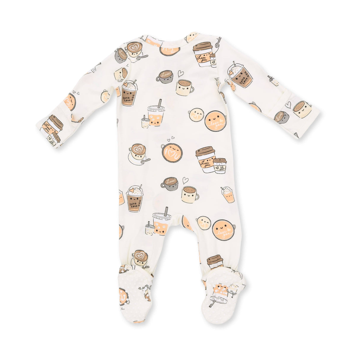 Angel Dear Love You A Latte 2 Way Zipper Footie, NB