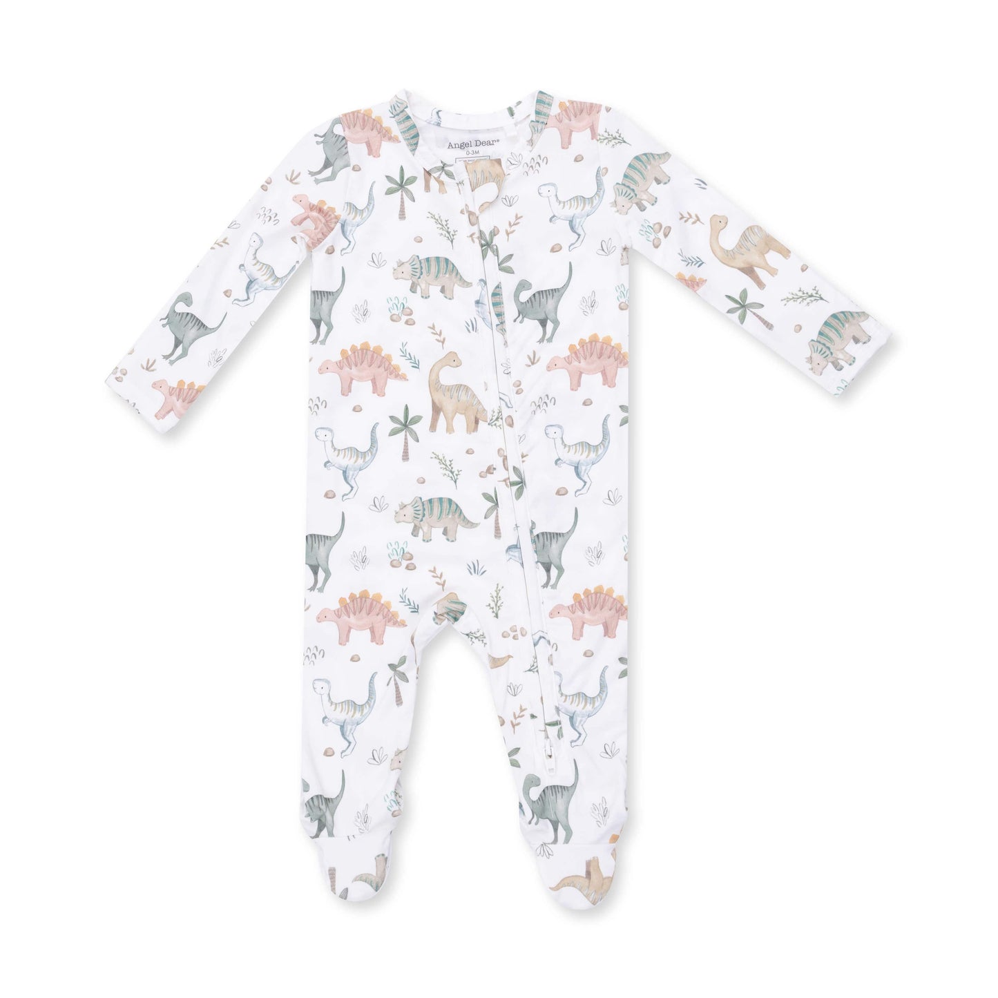 Angel Dear Sweet Baby Dinos 2 Way Zipper Footie, 3-6M