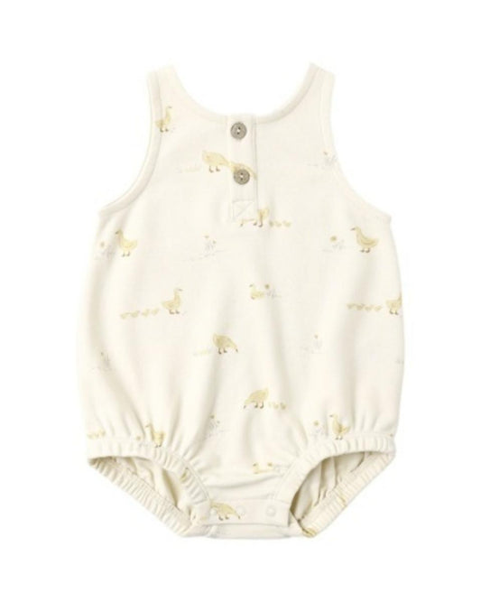 Quincy Mae Sleeveless Bubble Ducks - Natural, 3-6M