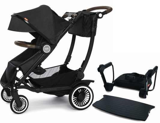 Austlen Entourage Stroller & Sit+Stand Jump Seat - Black / Black - ST-ENTB-BK-SA-STST-BK