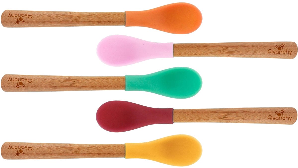 Avanchy Bamboo Infant Feeding Spoons, 5 Pack - Multi Girls - 731236357643