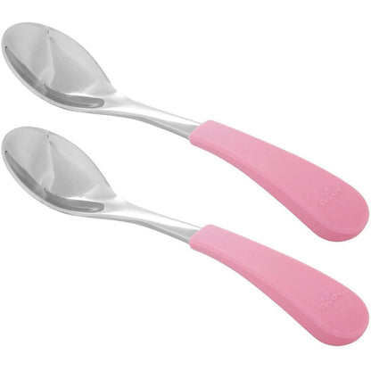 Avanchy Stainless Steel Infant Spoons, 2 Pack - Pink - SSBSP2P