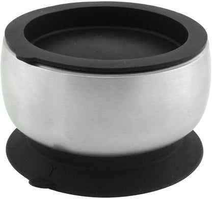 Avanchy Stainless Steel Suction Baby Bowl + Air Tight Lid - Black