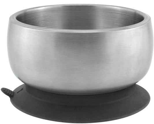 Avanchy Stainless Steel Suction Baby Bowl + Air Tight Lid - Black - BLKBBLS