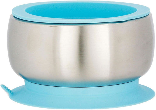 Avanchy Stainless Steel Suction Baby Bowl + Air Tight Lid - Blue - BBBLS