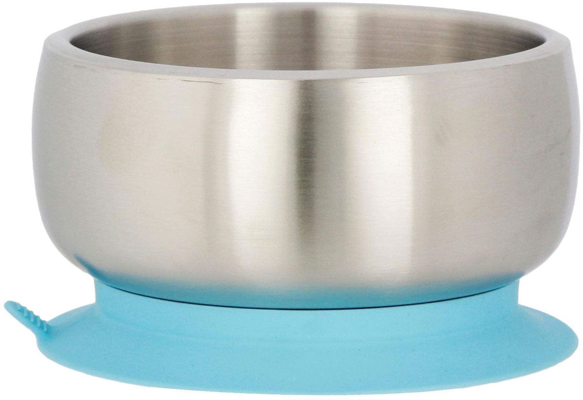 Avanchy Stainless Steel Suction Baby Bowl + Air Tight Lid - Blue