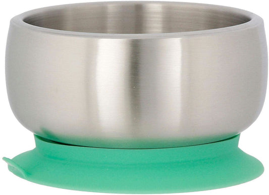 Avanchy Stainless Steel Suction Baby Bowl + Air Tight Lid - Green - GBBLS