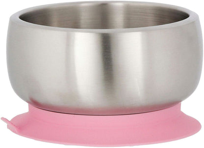 Avanchy Stainless Steel Suction Baby Bowl + Air Tight Lid - Pink
