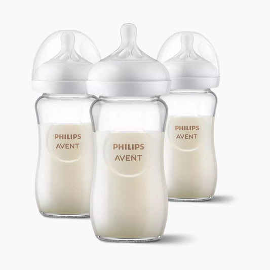 Avent Glass Natural Baby Bottle With Natural Response Nipple, 8oz, 3pk - SCY913-03