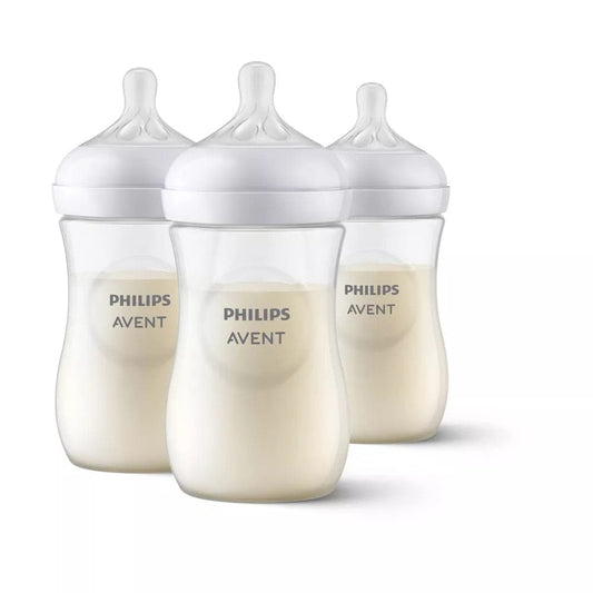 Avent Natural Baby Bottle With Natural Response Nipple, Clear, 9oz, 3pk - SCY903-03